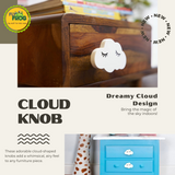 Cloud Wooden Cabinet Knobs - Set of 2 - White