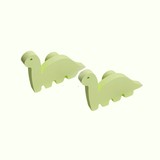 Dinosaur Wooden Cabinet Knobs - Set of 2 - Green