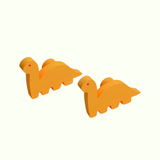 Dinosaur Wooden Cabinet Knobs - Set of 2 - Orange