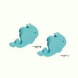 Dolphin Wooden Cabinet Knobs - Set of 2 - Blue