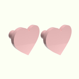 Heart Wooden Cabinet Knobs - Set of 2 - Pink