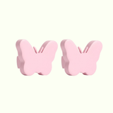 Butterfly Wooden Cabinet Knobs - Set of 2 - Light Pink