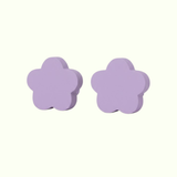Flower Wooden Cabinet Knobs - Set of 2 - Light Purple