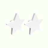 Star Wooden Cabinet Knobs - Set of 2 - White