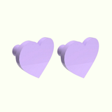 Heart Wooden Cabinet Knobs - Set of 2 - Lavendar