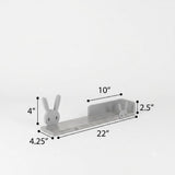 Wooden Wall Mounted Shelf - Bunnies Pink