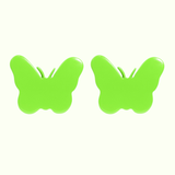 Butterfly Wooden Cabinet Knobs - Set of 2 - Green
