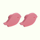 Bird Wooden Cabinet Knobs - Set of 2 - Pink