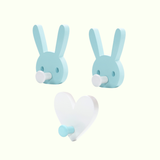 Wall Hook Bunny - Blue - Set of 3
