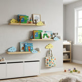 Wooden Wall Mounted Shelf - Clouds Yellow