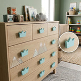 Crown Wooden Cabinet Knobs - Set of 2 - White