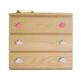 Crown Wooden Cabinet Knobs - Set of 2 - Pink