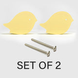 Bird Wooden Cabinet Knobs - Set of 2 - Yellow