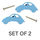 Car Wooden Cabinet Knobs - Set of 2 - Blue