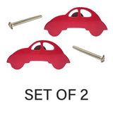 Car Wooden Cabinet Knobs - Set of 2 - Red
