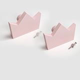 Crown Wooden Cabinet Knobs - Set of 2 - Pink