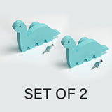 Dinosaur Wooden Cabinet Knobs - Set of 2 - Blue