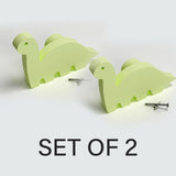 Dinosaur Wooden Cabinet Knobs - Set of 2 - Green