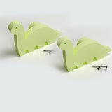 Dinosaur Wooden Cabinet Knobs - Set of 2 - Green