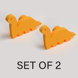 Dinosaur Wooden Cabinet Knobs - Set of 2 - Orange