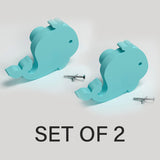 Dolphin Wooden Cabinet Knobs - Set of 2 - Blue
