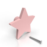 Star Wooden Cabinet Knobs - Set of 2 - Pink