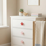 Star Wooden Cabinet Knobs - Set of 2 - Pink