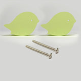 Bird Wooden Cabinet Knobs - Set of 2 - Green