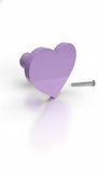 Heart Wooden Cabinet Knobs - Set of 2 - Lavendar