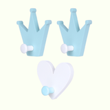 Wall Hook Tiara - Blue - Set of 3