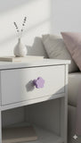 Flower Wooden Cabinet Knobs - Set of 2 - Light Purple