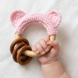 Handcrafted Cotton Teether with Natural Neem Wood Ring
