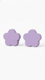 Flower Wooden Cabinet Knobs - Set of 2 - Light Purple