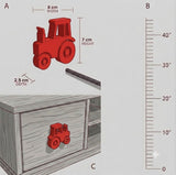 Truck Wooden Cabinet Knobs - Set of 2 -Red