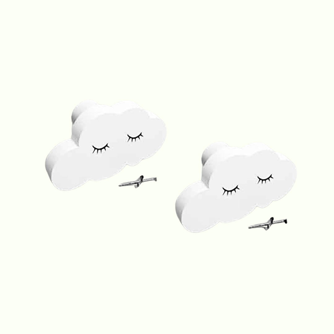 Cloud Wooden Cabinet Knobs - Set of 2 - White