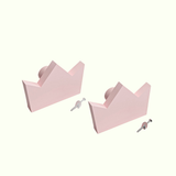 Crown Wooden Cabinet Knobs - Set of 2 - Pink