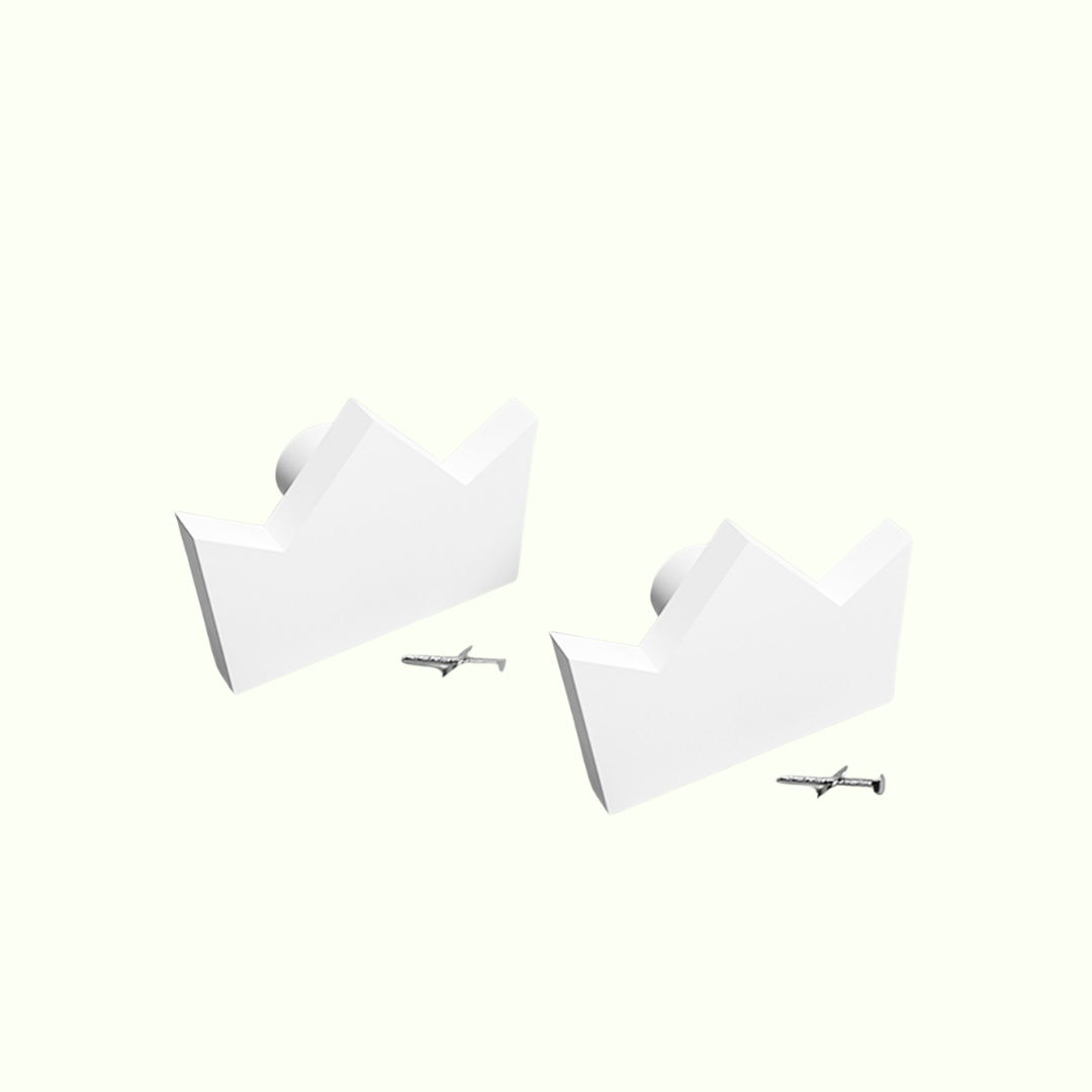 Crown Wooden Cabinet Knobs - Set of 2 - White