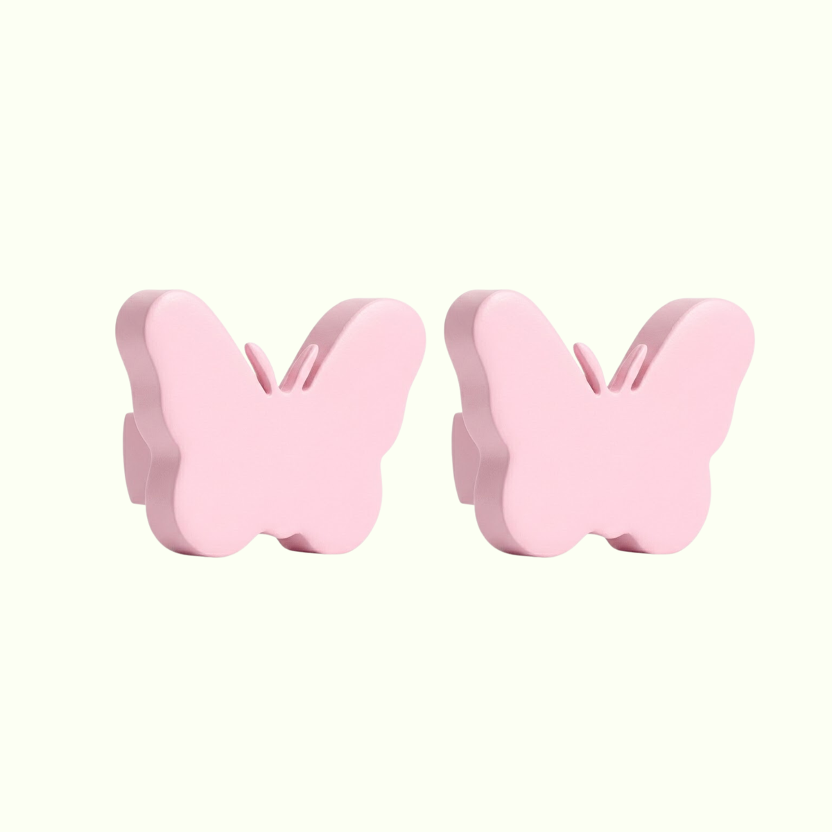 Butterfly Wooden Cabinet Knobs - Set of 2 - Light Pink