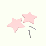 Star Wooden Cabinet Knobs - Set of 2 - Pink