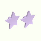 Star Wooden Cabinet Knobs - Set of 2 - Lavendar