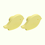 Bird Wooden Cabinet Knobs - Set of 2 - Yellow