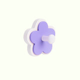 Wall Hook Flower Purple - Single