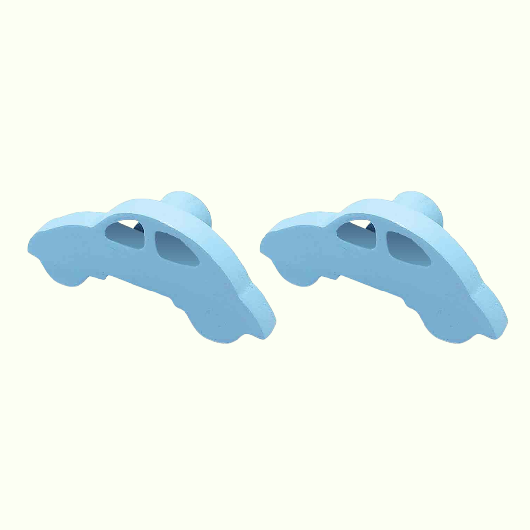 Car Wooden Cabinet Knobs - Set of 2 - Blue