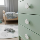 Cloud Wooden Cabinet Knobs - Set of 2 - White