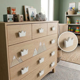 Crown Wooden Cabinet Knobs - Set of 2 - White