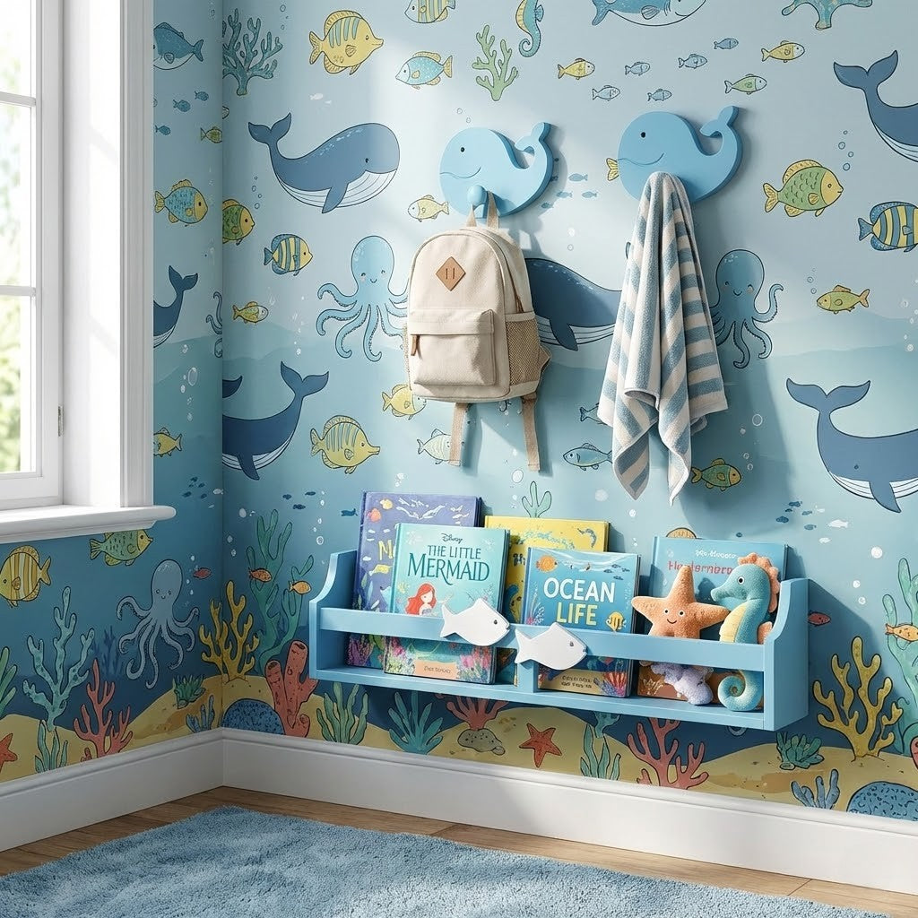 Fish Wooden Wall Mounted Shelf