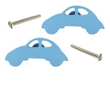 Car Wooden Cabinet Knobs - Set of 2 - Blue