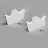 Crown Wooden Cabinet Knobs - Set of 2 - White