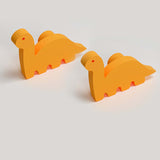 Dinosaur Wooden Cabinet Knobs - Set of 2 - Orange