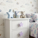 Star Wooden Cabinet Knobs - Set of 2 - Lavendar